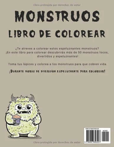 Vista 2 de Libro De Colorear Monstruos Descubre más de 50 monstruos locos, divertidos y espeluznantes! Para niños, niños y niñas, también para niños pequeños