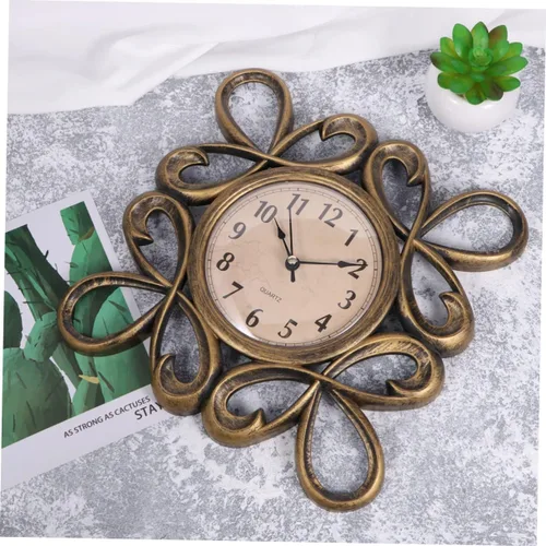 Vista 3 de Reloj de pared silencioso con esfera dorada, decoración de habitación, reloj de pared grande y moderno para el hogar