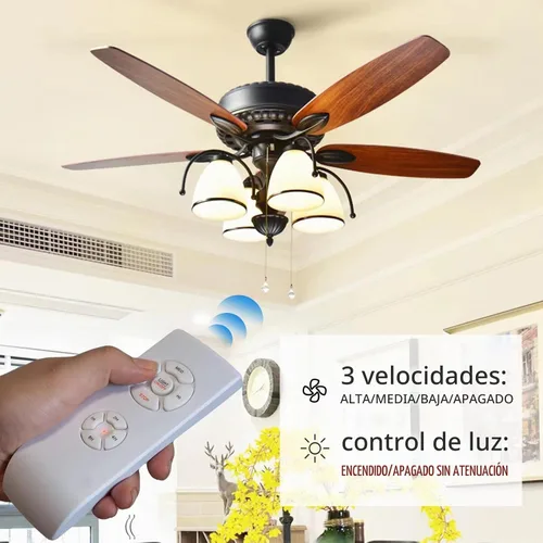 Vista 2 de Kit de control remoto universal para ventilador de techo - Control remoto inalámbrico mini 3 en 1 con control de velocidad, interruptor de luz