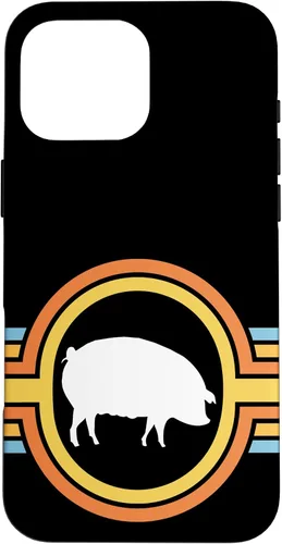Vista 19 de Pig - Farm Farming Piglet Piggy Hog Swine Cute 70s Retro Case for iPhone 17