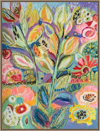 Vista 14 de Amanti Art Lienzo enmarcado para pared, 24 x 18 pulgadas, jardín de fantasía II, por Karen Fields, lienzo enmarcado para pared, arte abstracto