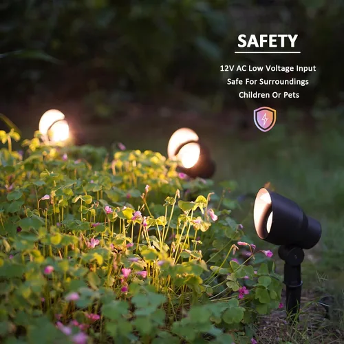 Vista 4 de Malibu 8301-9604-08 - Focos de bajo voltaje, iluminación de paisaje al aire libre, 20 W, 145 lúmenes, luz de inundación halógena 2800 K con pico