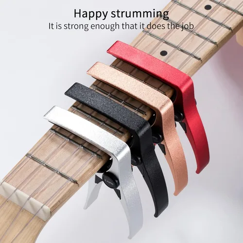Vista 6 de Cejilla de ukelele para guitarra de 4 cuerdas y mandolina, cejilla profesional para ukelele de tamaño mini (Negro)