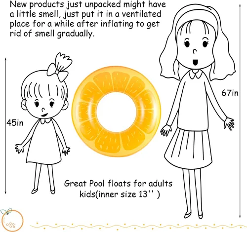 Vista 6 de FindUWill Paquete de 6 flotadores de piscina para niños, anillos de natación para piscina (paquete de 4) – 4 flotadores grandes inflables para playa