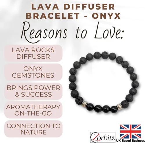 Vista 2 de Zorbitz - Pulsera difusora de lava, color negro