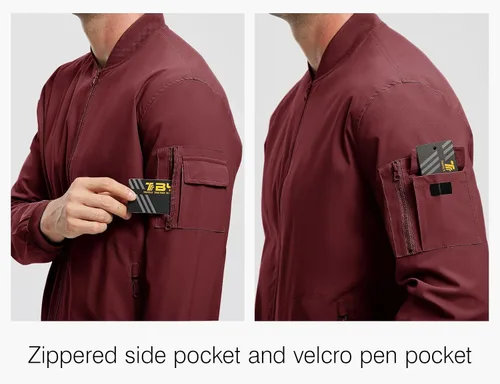 Vista 5 de Rdruko Chaqueta Bomber Ligera para Hombre Cazadora Cortavientos Casual Elegante a la Moda