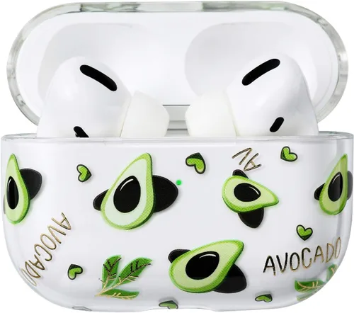 Vista 10 de AKABEILA Funda compatible con Apple Airpods Pro para mujer, transparente con diseños, policarbonato duro, a prueba de golpes [LED frontal visible]