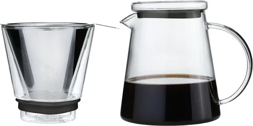 Vista 3 de Zassenhaus Cafetera de vidrio y acero inoxidable, 25.5 onzas