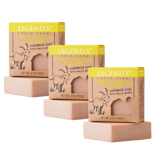 Vista 21 de Legend's Creek Farm Goat Milk Soap - Barra de jabón hidratante limpiadora para manos y cuerpo, espuma cremosa de 5 onzas, jabón natural nutritivo