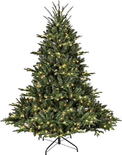 Vista 11 de Árbol de Navidad Artificial Prelit Flocado, Árbol de Navidad Artificial Pequeño con Luces LED, Árbol de Navidad LED Escarchado con Nieve