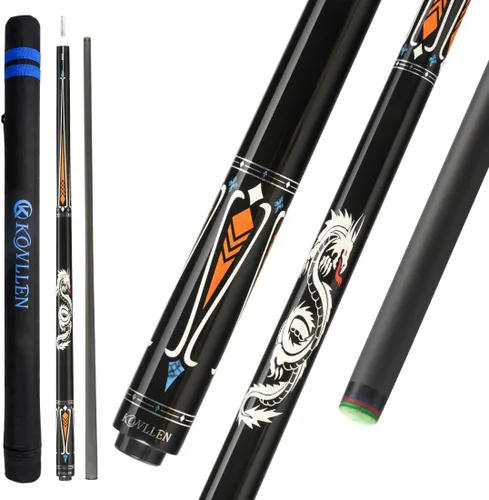 Vista 21 de KONLLEN Carbon Fiber Pool Cue SET,58 Inch,Low Deflection 1.0-AK-03F-Set1