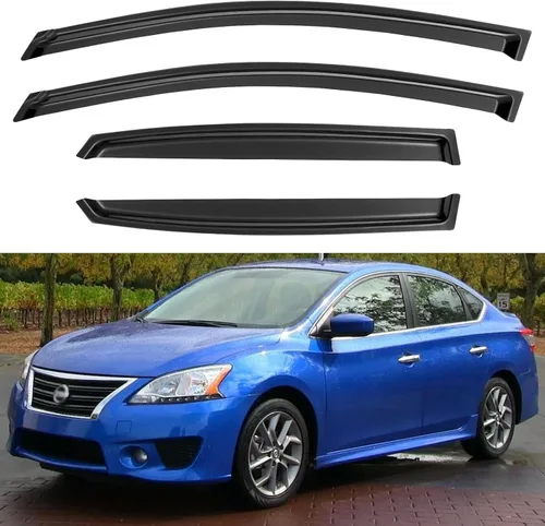 Vista 155 de YQAUTEC - Viseras para ventana, protectores contra la lluvia, compatibles con Subaru WRX 2015-2021, deflectores de viento para ventanas, viseras