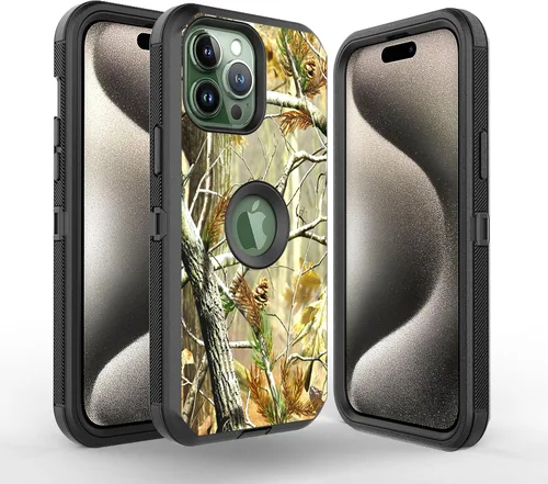 Vista 9 de 14 Pro Max - Funda protectora híbrida a prueba de golpes, diseño de doble capa, cubierta dura compatible con iPhone 14 Pro Max (negro y negro)