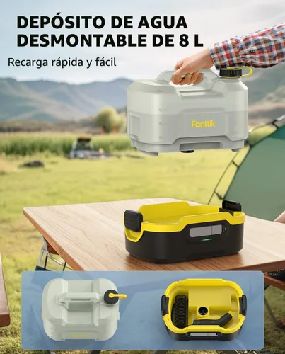 Vista 5 de Fanttik NB8 Nano pulverizador eléctrico inalámbrico portátil con tanque de 2.1 galones, cabezal de pulverización retráctil, batería de litio de 2600