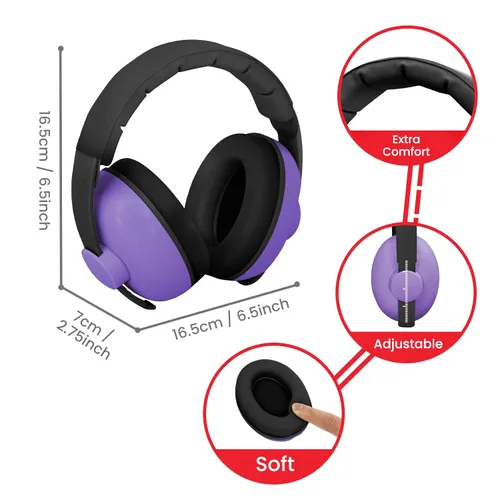 Vista 77 de Auriculares de bebé para protección contra el ruido, color blanco