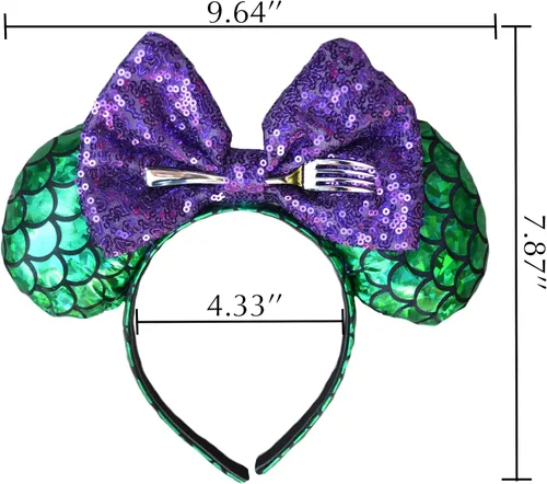Vista 6 de Diadema de lazo inspirada en la princesa, orejas de ratón, fiesta de princesa, talla única
