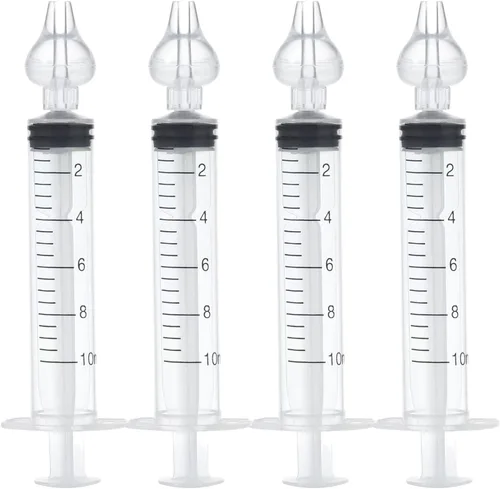 Vista 2 de PandaEar Irrigador nasal para bebés con caja portátil, irrigador nasal profesional para bebés con pinzas y cepillo de limpieza para recién nacidos