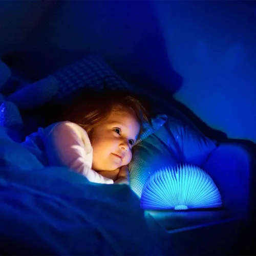 Vista 9 de tooloflife Lámpara de libro plegable novedad lámpara de mesa de madera portátil luz de escritorio LED linterna de papel con USB recargable