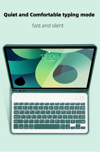 Vista 5 de Funda para Tablet Galaxy Tab A8 de 10.5 pulgadas con Teclado, Funda Protectora Delgada de Colores Caramelo con Teclado Magnético Desmontable