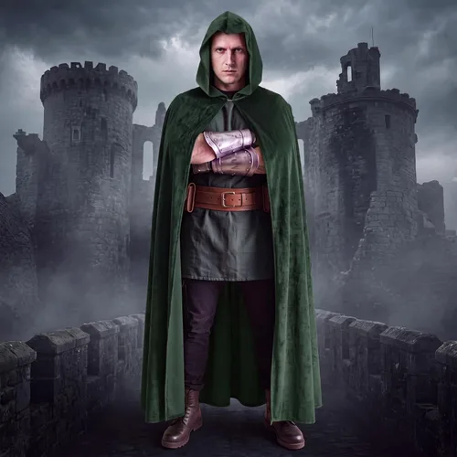 Vista 6 de Dr Green Costume Supervillain Green Cloak with Hood