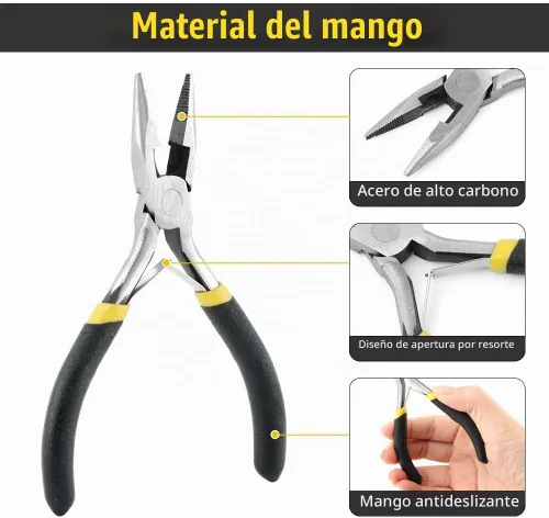 Vista 3 de Juego de 8 alicates para joyería, kit de herramientas profesionales para hacer joyas, alicates diagonales, alicates de corte final, alicates