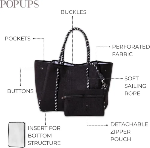 Vista 3 de POPUPS XL Personalized Neoprene Tote Bag for Women