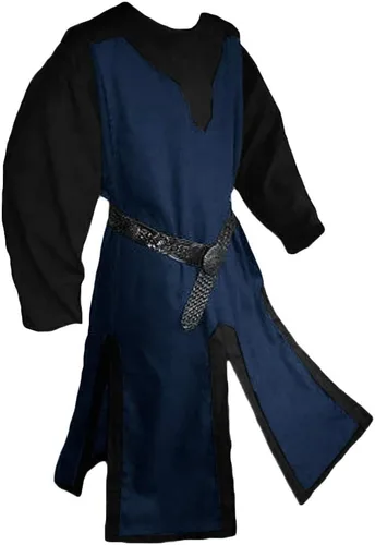 Vista 6 de Bbalizko Disfraz medieval para hombre, túnica templaria renacentista, caballero vikingo, pirata, vintage, guerrero, Halloween, LARP Tops