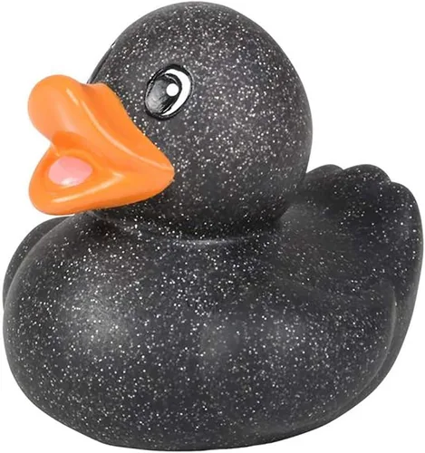 Vista 2 de Surtido de 5 patos de goma con purpurina de 2 pulgadas para niños, regalos de cumpleaños, baby showers, actividades de playa y piscina, 2 pulgadas