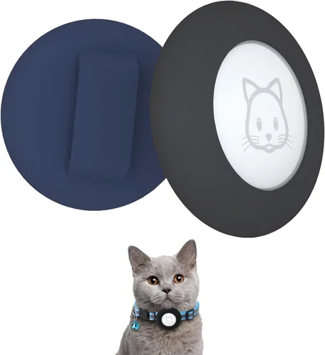 Vista 11 de SimpleThings Air-tag - Soporte para collar de gato, funda protectora de silicona para mascotas para Air-tag, paquete de 2 fundas impermeables