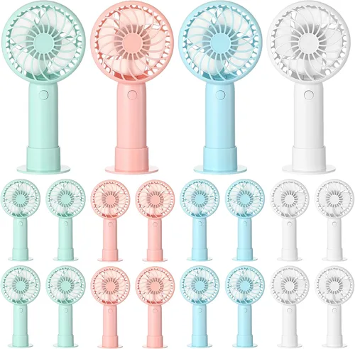 Vista 25 de Tujoe Mini ventilador de mano potente de 3 velocidades, ventilador personal pequeño portátil recargable con base USB para mujeres, maquillaje