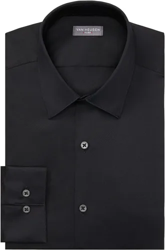 Vista 3 de Van Heusen - Camisa de vestir para hombre, corte entallado, cuello flexible, elástica, sólida.