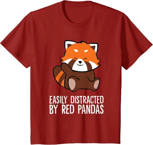 Vista 30 de Red Panda Love Easily Distracted By Red Pandas T-Shirt Asphalt Grey