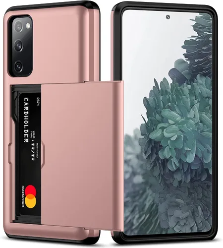 Vista 22 de Nvollnoe Funda para Samsung S20 FE con tarjetero de doble capa de protección resistente para Galaxy S20 FE, ranura para tarjeta oculta Funda delgada
