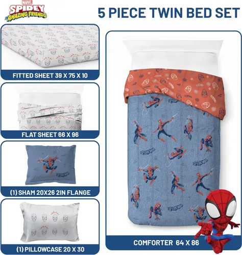 Vista 3 de Jay Franco El juego de edredón para niños incluye sábanas y fundas de almohada, juego de cama suave y acogedor para una decoración elegante