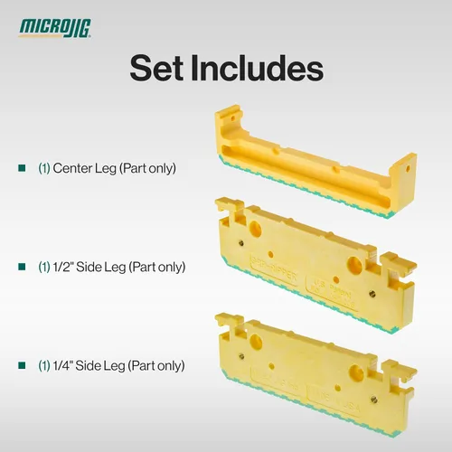 Vista 6 de MICROJIG GRR-RIPPER Juego de patas de repuesto, piezas de bloque de empuje 3D, RR-303, 3 piezas, amarillo