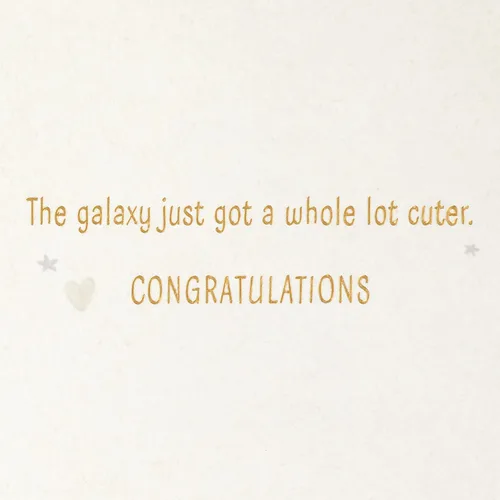 Vista 3 de Hallmark Tarjeta de Baby Shower de Star Wars para nuevos padres (Baby Yoda, La Fuerza es Fuerte) Bienvenido nuevo bebé, Felicitaciones, Revelación