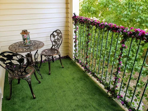 Vista 7 de Flores falsas, 10 unidades, plantas artificiales de vid de rosas colgantes, hiedra rosa para el hogar, hotel, oficina, boda, fiesta, jardín