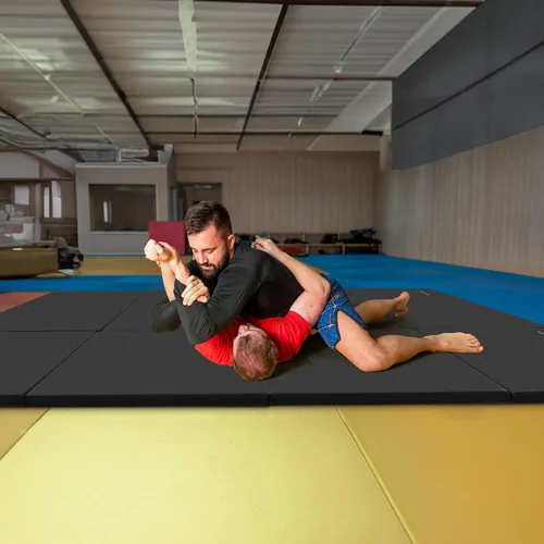 Vista 5 de BalanceFrom 6x4 Feet 4-Panel Folding Gymnastics Mat – 2-Inch Thick Pad with Vinyl Surface and Carrying Handles for Tumbling, Yoga, Pilates, Home