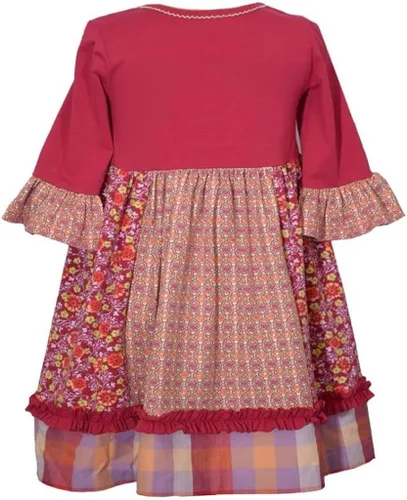 Vista 2 de Bonnie Jean Vestido de Acción de Gracias - Vestido de calabaza de punto para bebés niños pequeños y niñas pequeñas