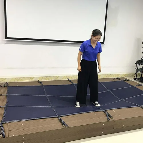 Vista 2 de ERRULAN Inground Pool - Cubierta azul para otoño e invierno, tapa de malla rectangular para jardín al aire libre, para seguridad de niños