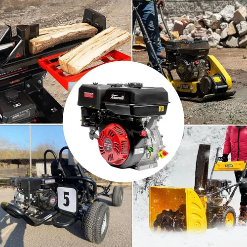 Vista 2 de XtremepowerUS Motor de gas de arranque de retroceso de 15.0HP 420cc, motor multiuso, divisor de troncos Go Kart, eje horizontal, motor de gas OHV