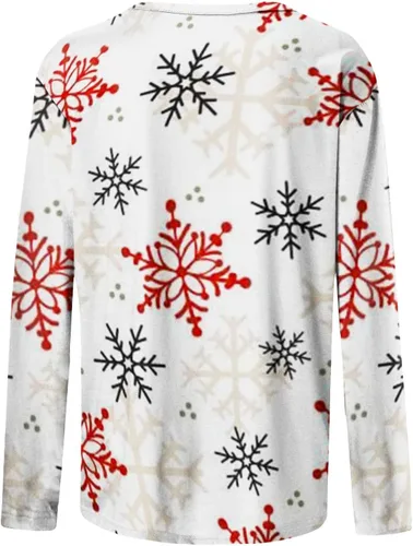 Vista 165 de Camisetas personalizadas para mujer, a la moda, casual, de séptima manga, estampada, cuello redondo, camiseta