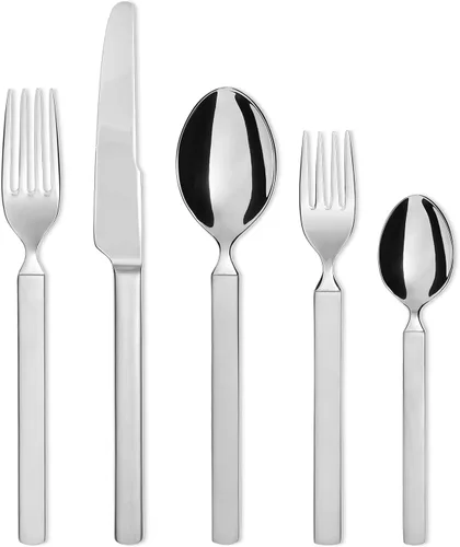 Vista 3 de Alessi Cuchara de mesa "Dry" de 7-1/2 pulgadas con mango satinado, juego de 6