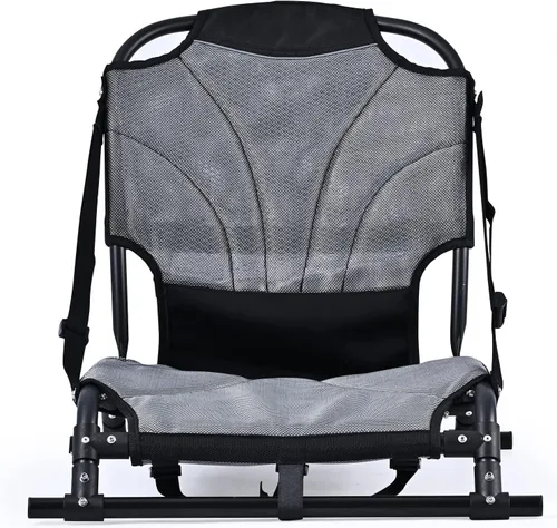 Vista 6 de Asientos de kayak con respaldo, asiento de kayak plegable de aleación de aluminio, material de malla textil transpirable, asiento ajustable