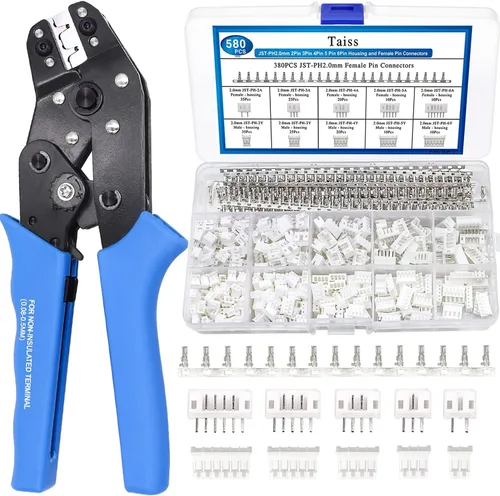 Vista 10 de Taiss Herramienta de Crimpado JST, Herramienta de Crimpado Dupont, Crimpador JST, Crimpador Dupont, Crimpador de Alambre con Trinquete para Conector