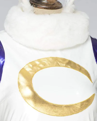 Vista 5 de miccostumes Disfraz de superhéroe de conejo de anime para mujer, Blanco
