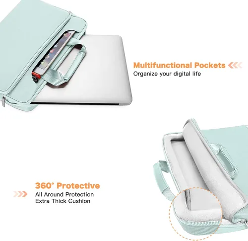 Vista 2 de MOSISO 360 Bolsa Protectora para Laptop de Hombro Compatible con MacBook Air de 13 pulgadas M4 M3 M2 M1 2025-2018/Pro M2 M1 2025-2016, Funda