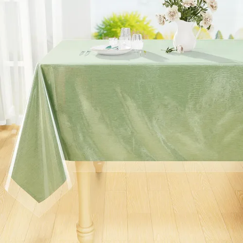 Vista 17 de Smiry Mantel cuadrado de vinilo impermeable de 54x54 pulgadas, protector de manteles de vinilo lavables, funda de mesa resistente a derrames de Beige