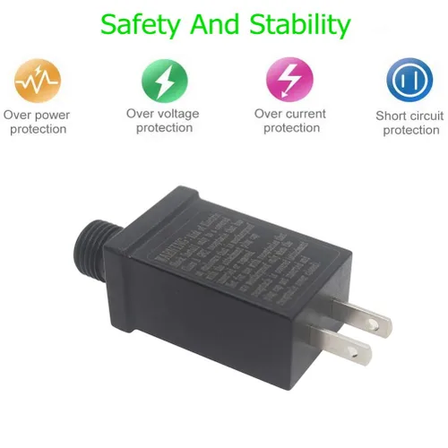Vista 4 de 12 V 9 W transformador LED de bajo voltaje impermeable IP44 controlador de LED de temporada adaptador de enchufe de EE. UU. para luces de cadena