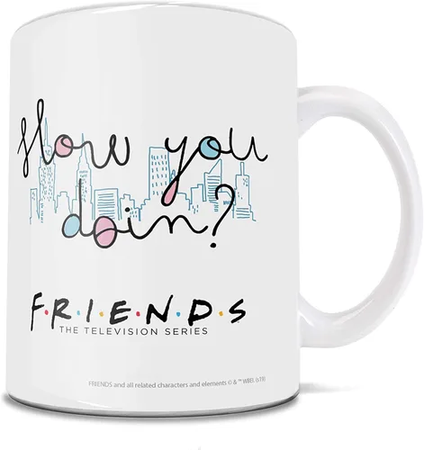 Vista 272 de Trend Setters Friends the Television Show – 25 años – Mercancía oficial – Taza de café o té de cerámica blanca de 11 onzas – perfecta para regalar